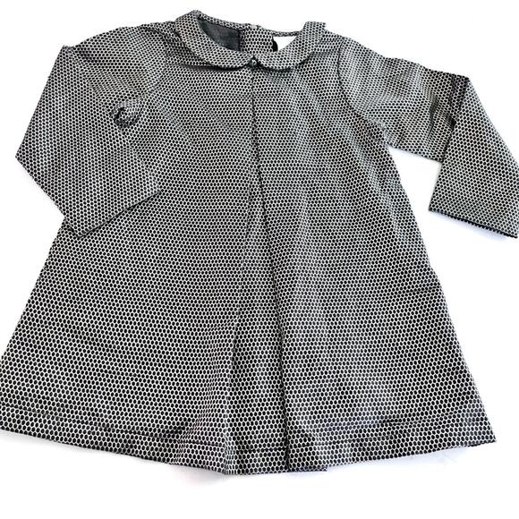 Louis Louise girls gold metallic A-line long sleeve dress size 4 - Picture 1 of 5